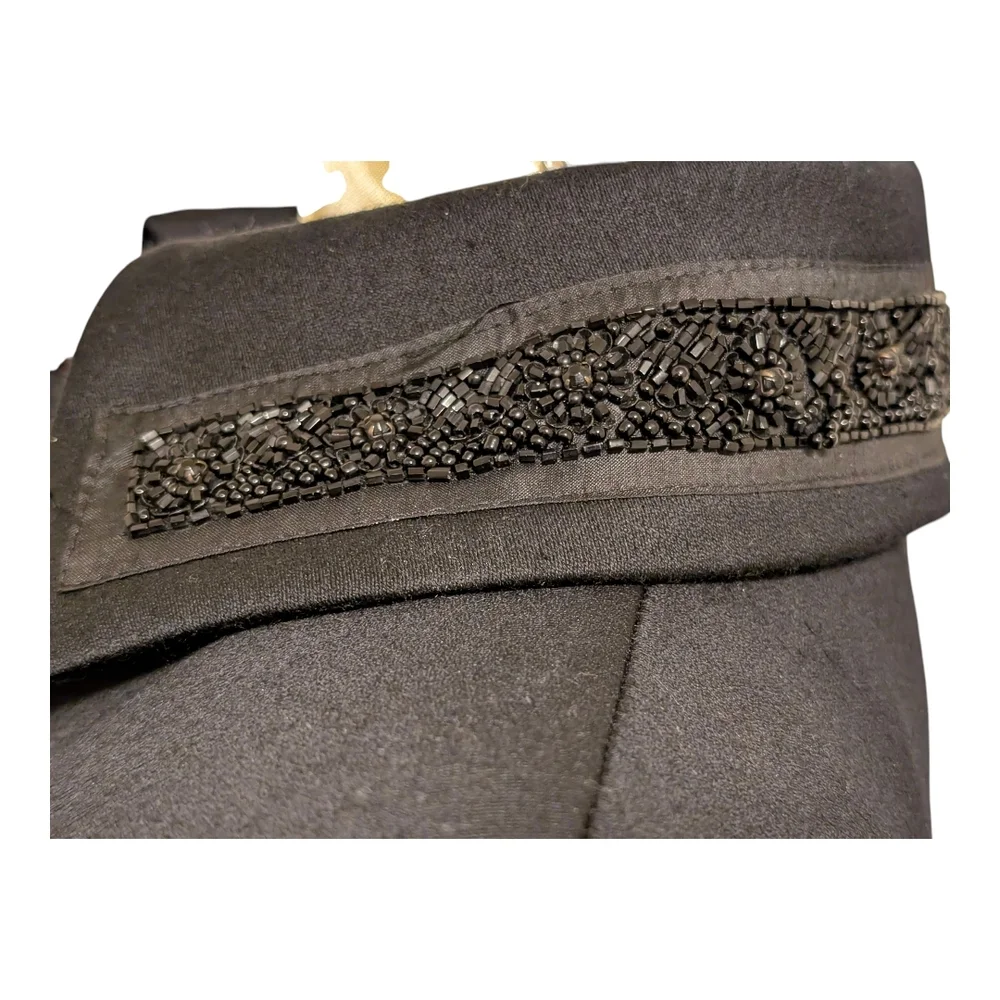 Rare!!! Vintage Beaded Zara Woman 100% Wool Black Beaded Coat. Made In Spain - Picture 9 of 13